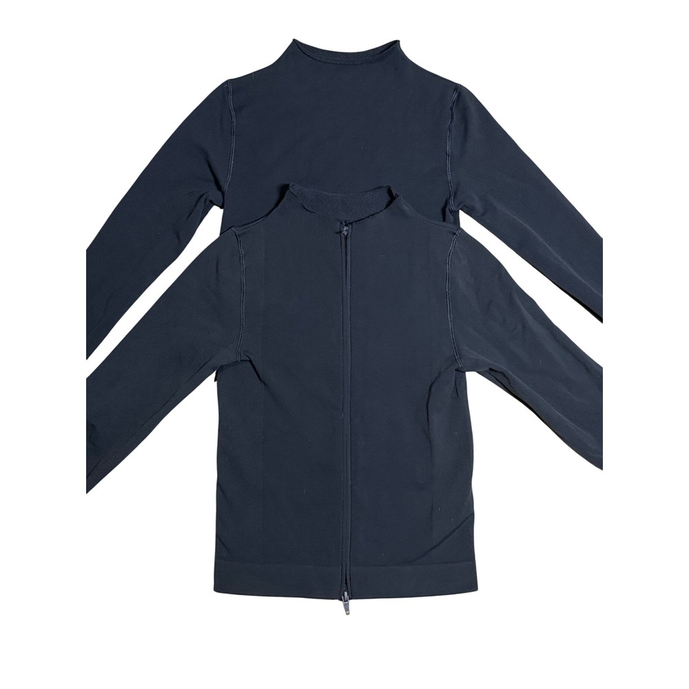 Nike x SKIMS Seamless Full Zip Jacket & Mock Neck Top Set Women S Black